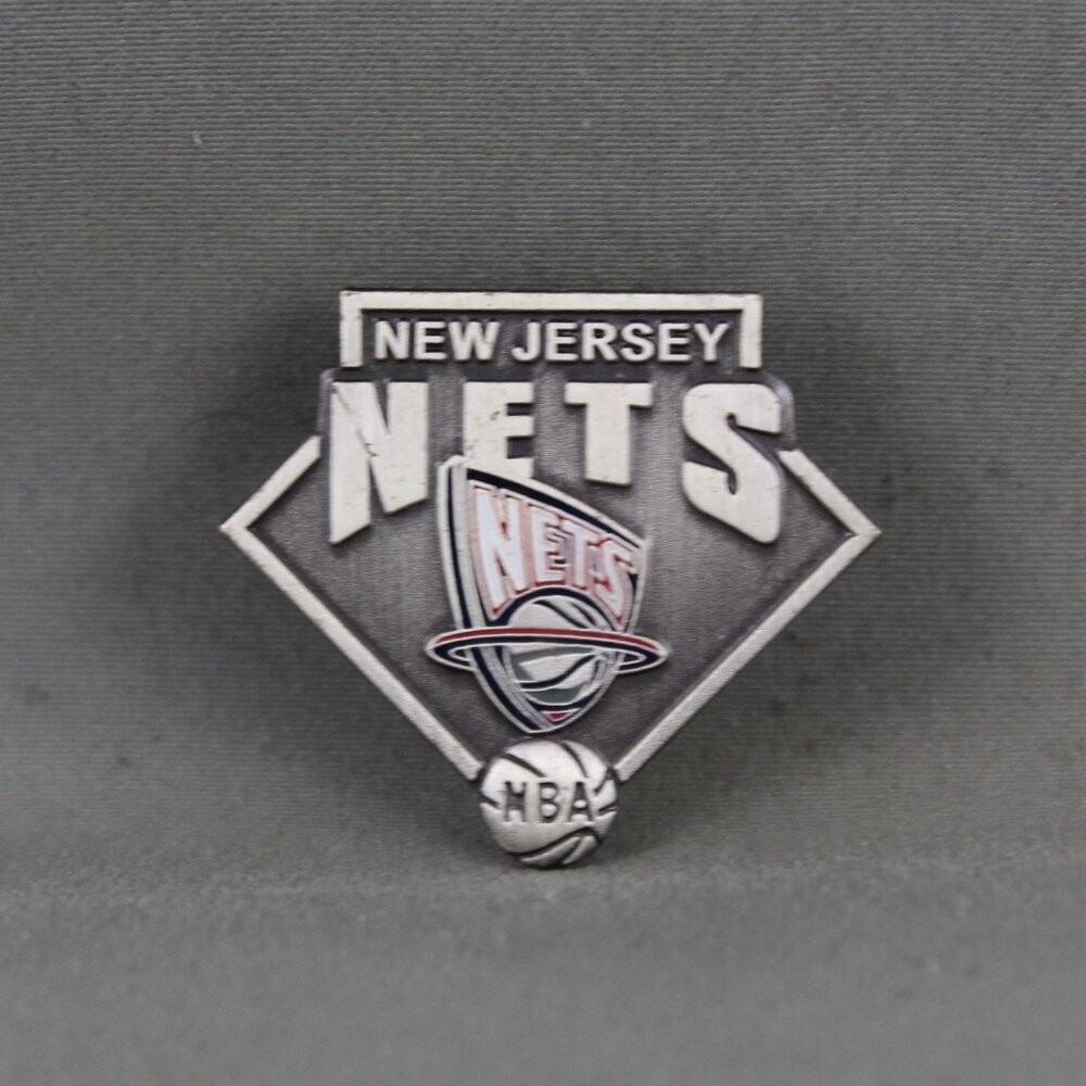 New Jersey Nets Pin (VTG) - Stamped Pin with Team Logo - Peter David